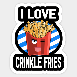 I Love Crinkle Cut Fries National Potato Day Sticker